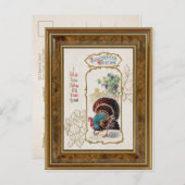 Vintager Erntedank Gruß & Türkei Postkarte (Vorne/Hinten)