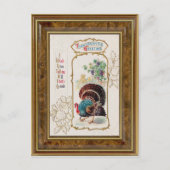 Vintager Erntedank Gruß & Türkei Postkarte (Vorderseite)