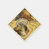 Vintager Erntedank - Grüße mit der Türkei Serviette (Ecke)