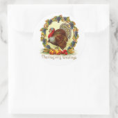 Vintager Erntedank Grüße Türkei Runder Aufkleber (Tasche)