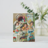 Vintager Erntedank Grußkarten Postkarte (Stehend Vorderseite)