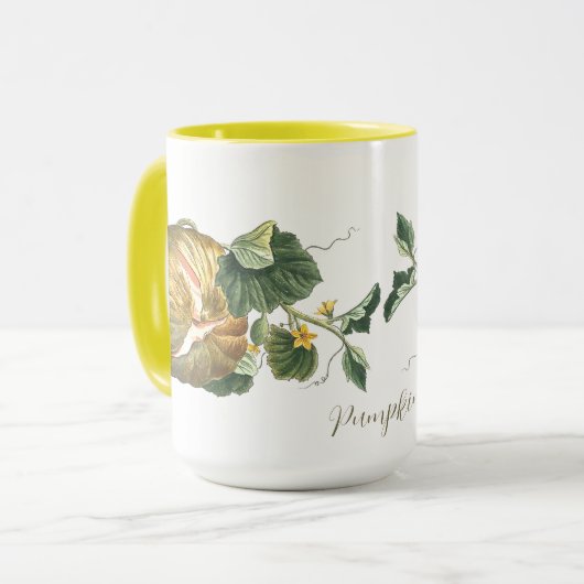 Vintager Erntedank Herbst-Pumpvorlage Tasse (Vorderseite Links)