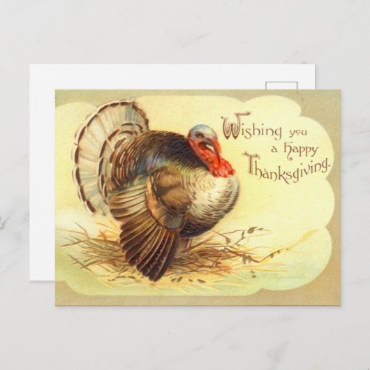 Vintager Erntedank Holiday Postkarte (Vorne/Hinten)