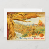 Vintager Erntedank Holiday Szene Postkarte (Vorne/Hinten)