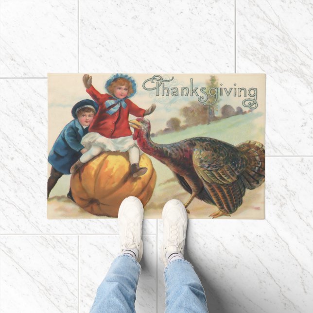 Vintager Erntedank Holiday Zuhause Door Mat Fußmatte (Indoor)