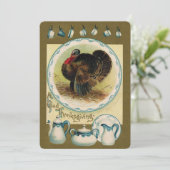 Vintager Erntedank Informelle Einladung (Stehend Vorderseite)