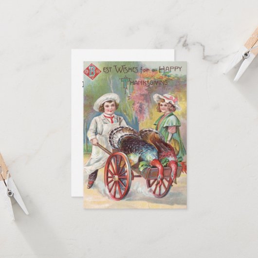 Vintager Erntedank Karte (Vorderseite/Rückseite Beispiel)