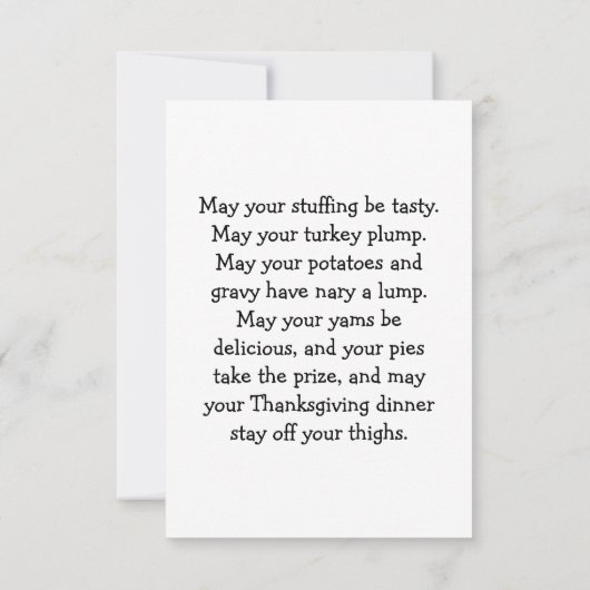 Vintager Erntedank Karte (Rückseite)