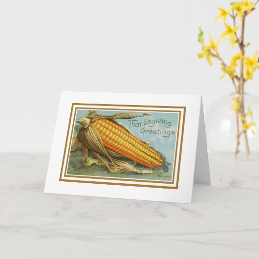 Vintager Erntedank Karte (Gelbe Blume)