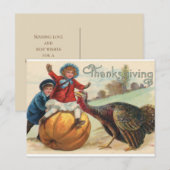 Vintager "Erntedank" | Kinder und Herbstbilder Postkarte (Vorne/Hinten)