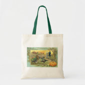 Vintager Erntedank mit Truthühnern und Pilgern Tragetasche (Vorne)