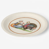 Vintager Erntedank Pappteller (Schrägansicht)