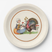 Vintager Erntedank Pappteller (Vorderseite)