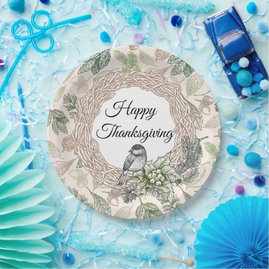 Vintager Erntedank Pappteller (Party)