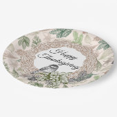 Vintager Erntedank Pappteller (Schrägansicht)