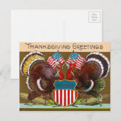 Vintager Erntedank Patriotische Postkarte (Vorne/Hinten)