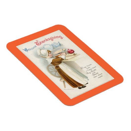 Vintager Erntedank Pilgrim Cook Magnet (Rechte Seite)