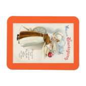 Vintager Erntedank Pilgrim Cook Magnet (Horizontal)