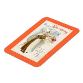Vintager Erntedank Pilgrim Cook Magnet (Linke Seite)