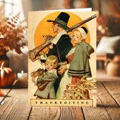 Vintager Erntedank Pilgrim Feiertagskarte
