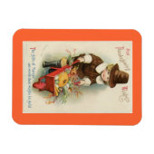 Vintager Erntedank Pilgrim Magnet (Horizontal)