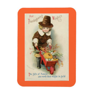 Vintager Erntedank Pilgrim Magnet