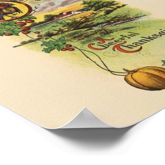 Vintager Erntedank Poster (Ecke)