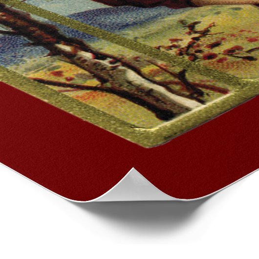 Vintager Erntedank Poster (Ecke)