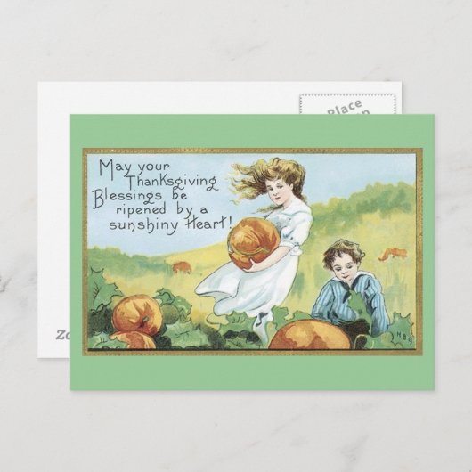 Vintager Erntedank Postkarte (Vorne/Hinten)