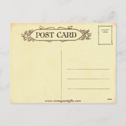 Vintager Erntedank Postkarte (Rückseite)