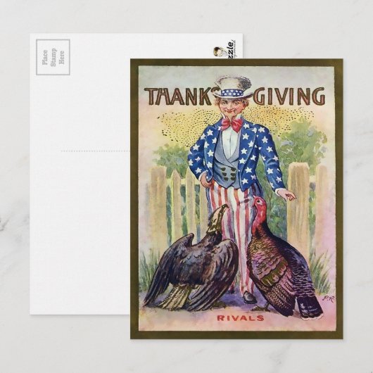 Vintager Erntedank Postkarte (Vorne/Hinten)