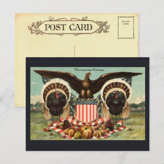 Vintager Erntedank Postkarte (Vorne/Hinten)