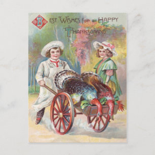 Vintager Erntedank Postkarte