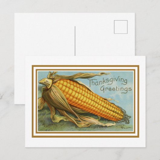 Vintager Erntedank Postkarte (Vorne/Hinten)