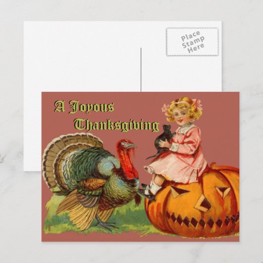 Vintager Erntedank Postkarte (Vorne/Hinten)