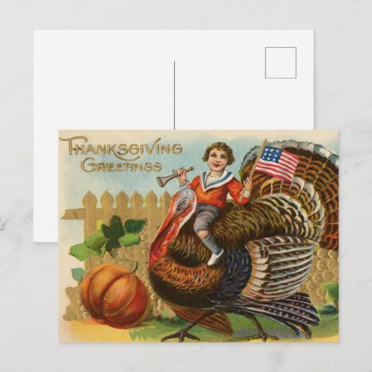 Vintager Erntedank Postkarte (Vorne/Hinten)