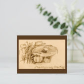 Vintager Erntedank Postkarte (Stehend Vorderseite)