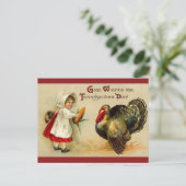 Vintager Erntedank Postkarte (Stehend Vorderseite)