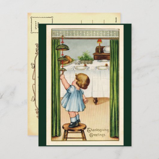 Vintager Erntedank Postkarte (Vorne/Hinten)