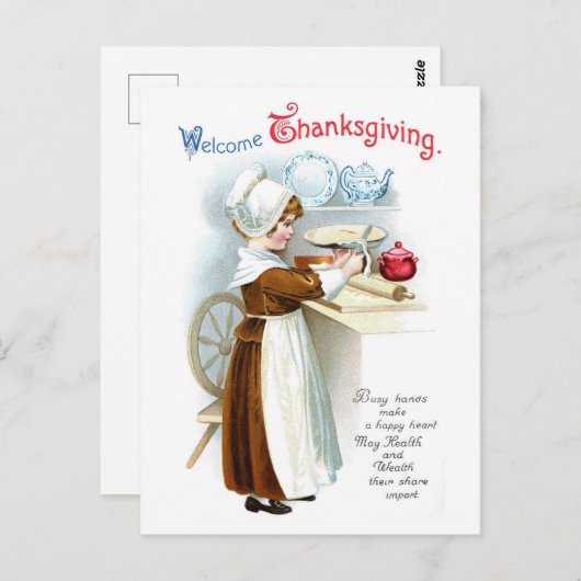 Vintager Erntedank Postkarte (Vorne/Hinten)