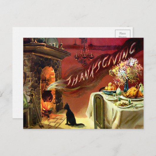 Vintager Erntedank Postkarte (Vorne/Hinten)