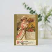 Vintager Erntedank Postkarte (Stehend Vorderseite)