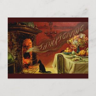 Vintager Erntedank Postkarte