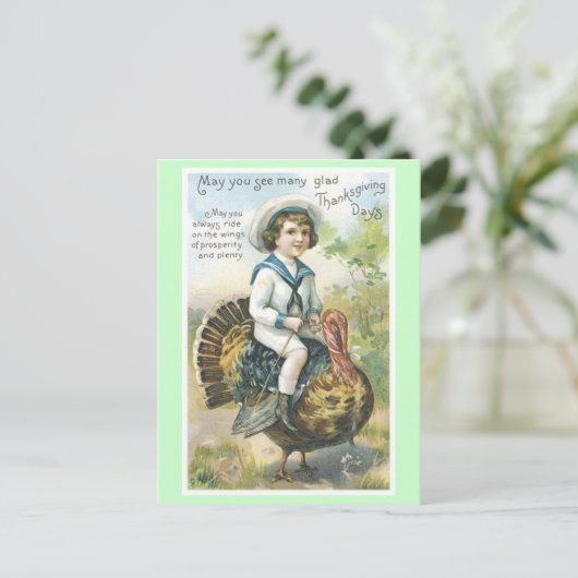 Vintager Erntedank Postkarte (Stehend Vorderseite)