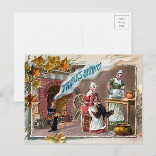 Vintager Erntedank Postkarte (Vorne/Hinten)