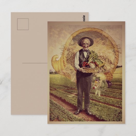 Vintager Erntedank Postkarte (Vorne/Hinten)