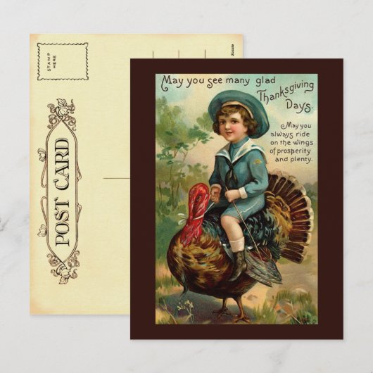 Vintager Erntedank Postkarte (Vorne/Hinten)