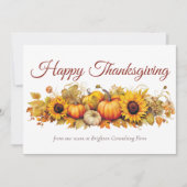 Vintager Erntedank Pumpkins Custom Company Feiertagskarte (Vorderseite)