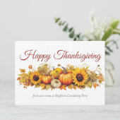 Vintager Erntedank Pumpkins Custom Company Feiertagskarte (Stehend Vorderseite)