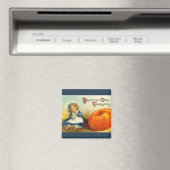 Vintager Erntedank Square Magnet (In Situ (Geschirrspüler))